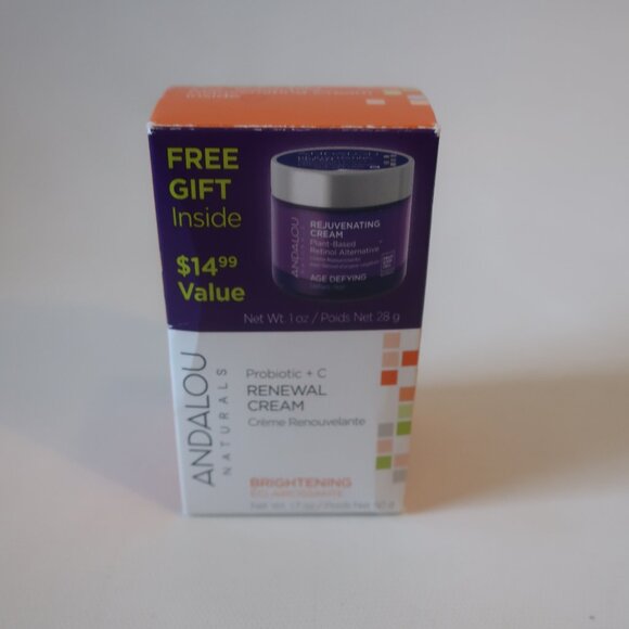 NIB Andalou Naturals Brightening Probiotic Vit-C Renewal Cream 1.7 Fl. Oz. 50g * - Picture 1 of 4